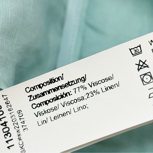 MOTF Women’s Blue High Rise Linen Blend Tie Front Cuffed Shorts Size Small - Picture 8 of 10